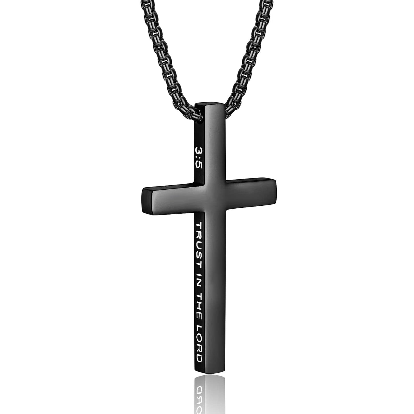 Minimalist Cross Pendant Necklace in Stainless Steel with Polished Titanium Steel Charm for Unisex Daily Wear