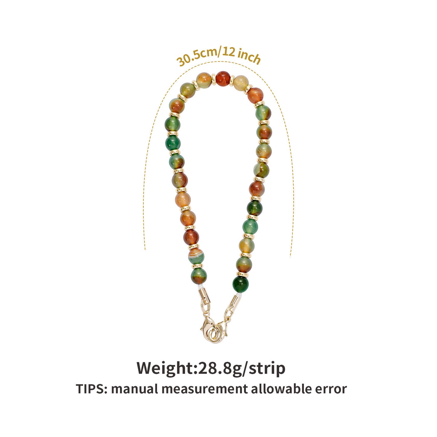 Natural Stone Beaded Phone Chain Lanyard with Obsidian and Amazonite Round Geometric Charm Anti-Loss Strap Unisex