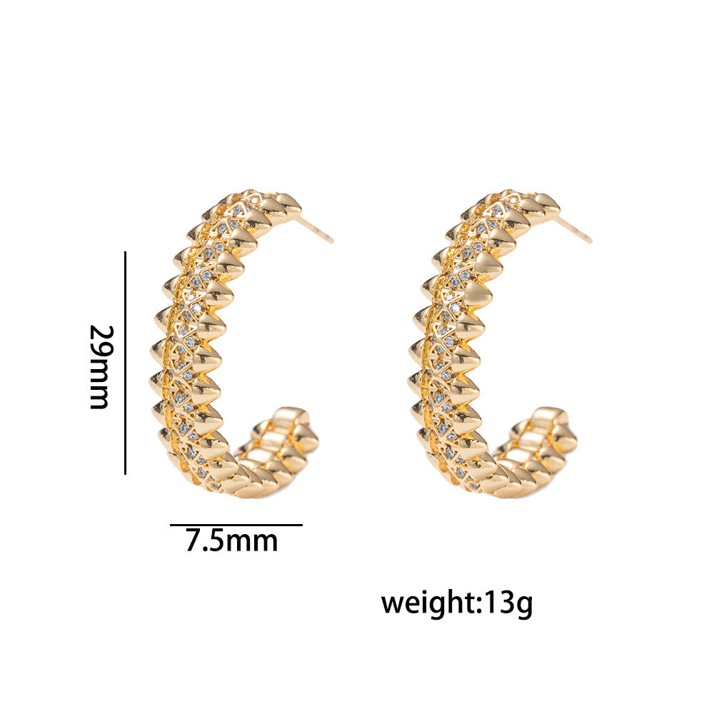 Set di bracciale e anello da donna in acciaio al titanio e rame ecologico con finitura lucida, a forma di rombo geometrico, lussuoso e minimalista