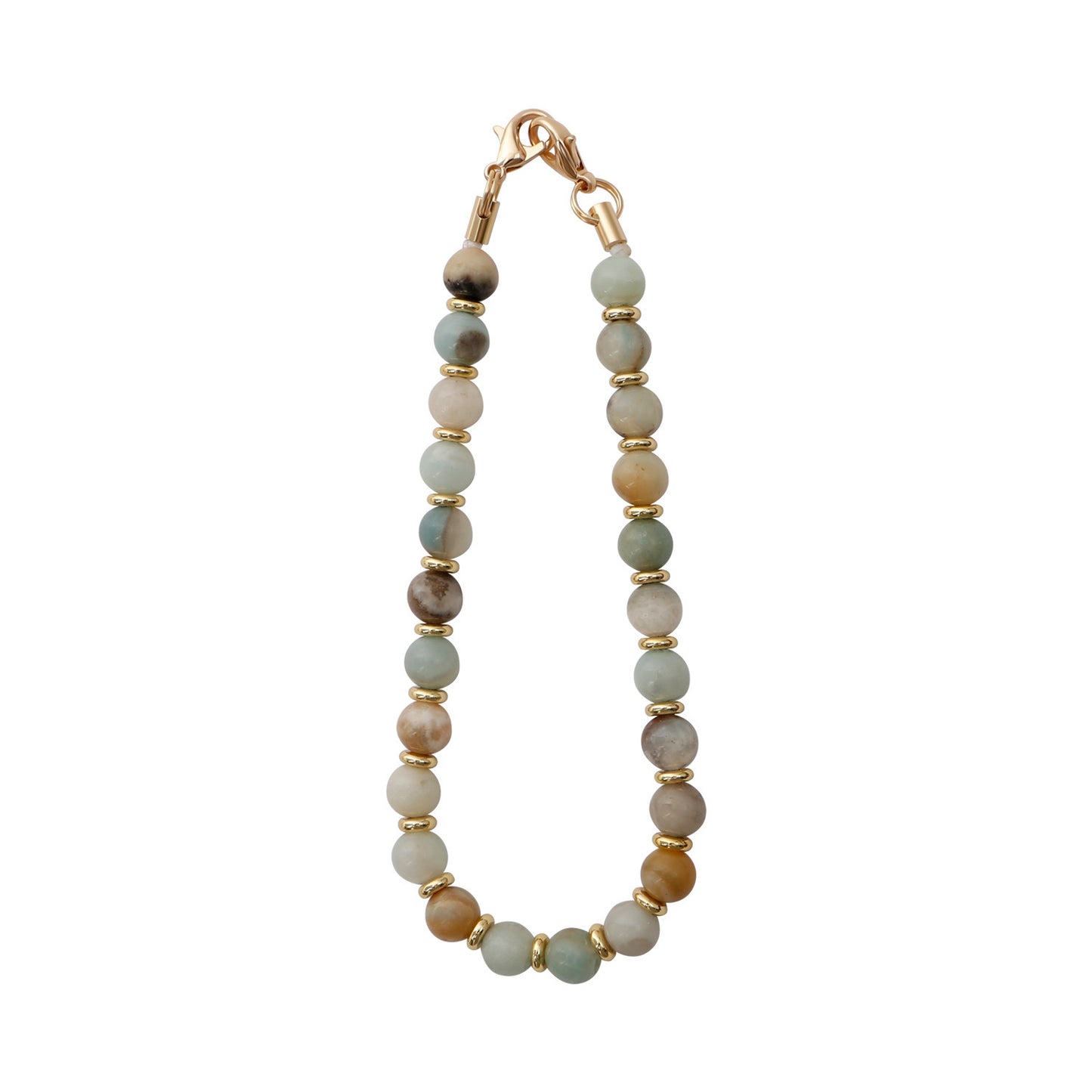 Natural Stone Beaded Phone Chain Lanyard with Obsidian and Amazonite Round Geometric Charm Anti-Loss Strap Unisex