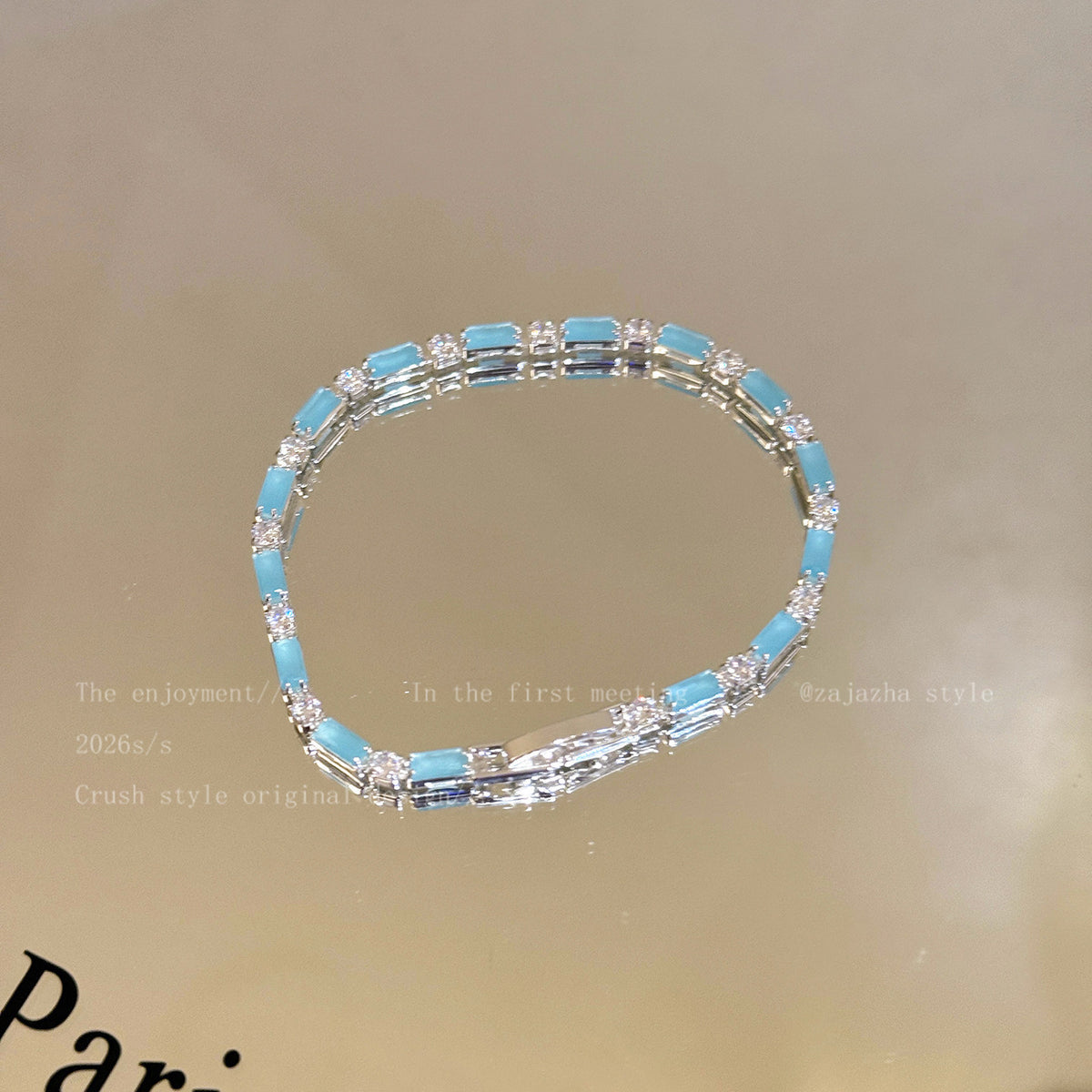 Luxury Elegant Geometric Plated Bracelet with Cubic Zirconia for Women