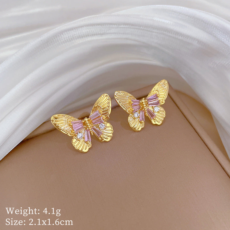 Geometric Stud Earrings for Women with Plated Copper Design, Elegant Long Tassel Drop Earrings, Sweet Style Jewelry