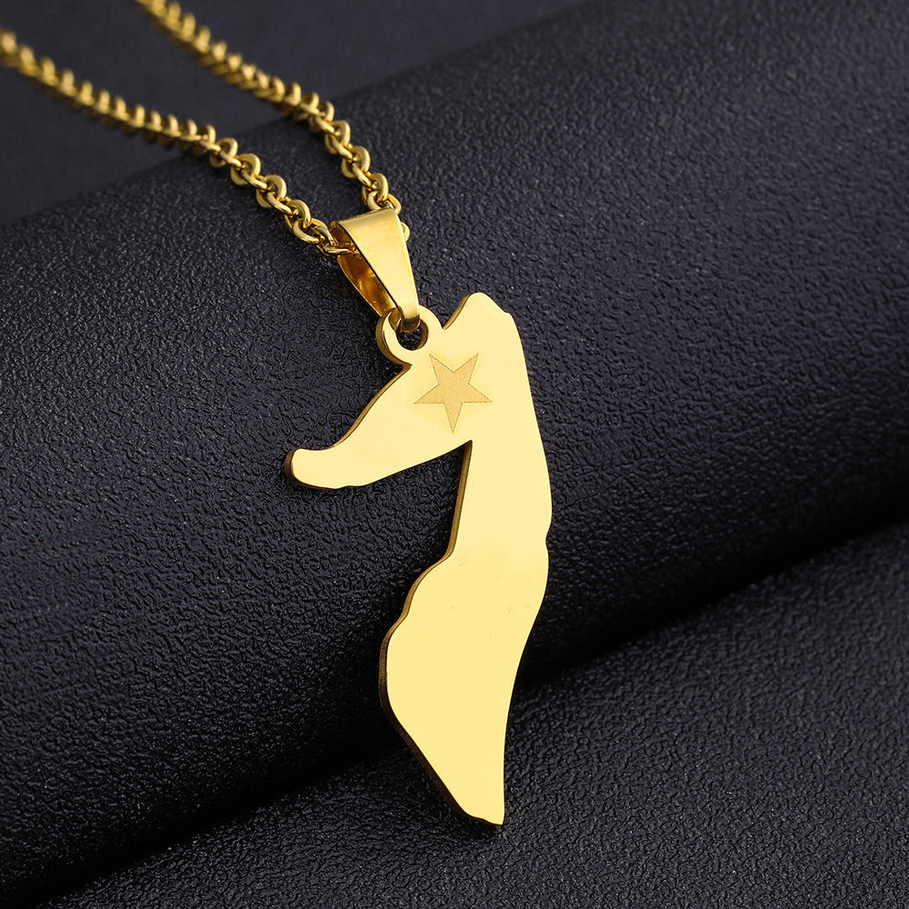 Collar con colgante geométrico de acero de titanio con acabado chapado para unisex, estilo cadena de serpiente