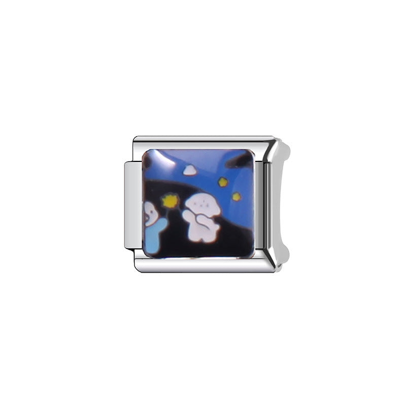 Sweet Cartoon Animal Stainless Steel Plated Charm Bar for Unisex