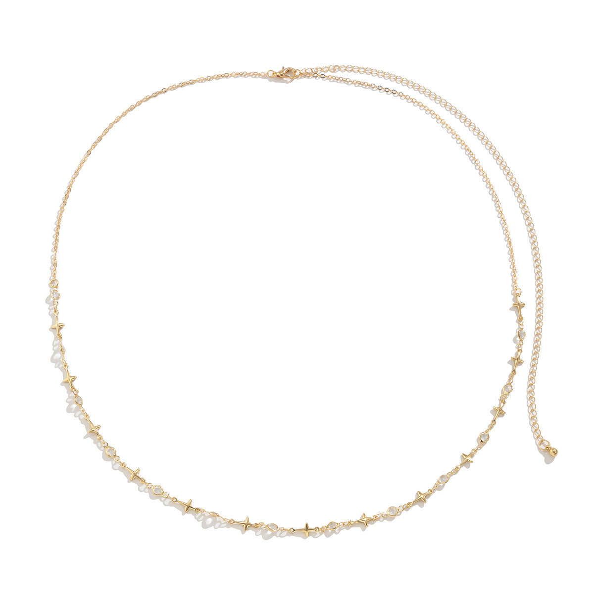 Colorful Crystal Star Tassel Alloy Waist Chain for Women