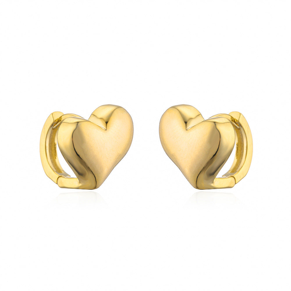 Minimalist Geometric Copper Earrings with 14K Gold Plating and 925 Sterling Silver Posts for Women