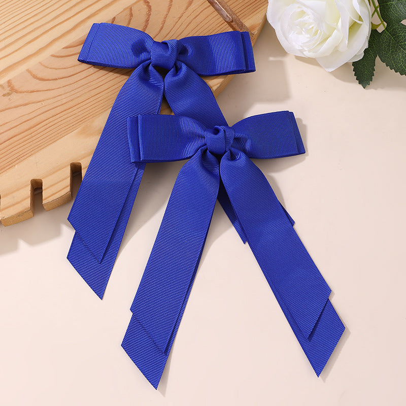 Fermaglio per Capelli a Forma di Fiocco Stile Naturale per Bambine con Dettagli in Nastro e Volant Fermaglio a Becco d'Anatra in Resina Plastica Accessorio per Capelli di Ispirazione Francese