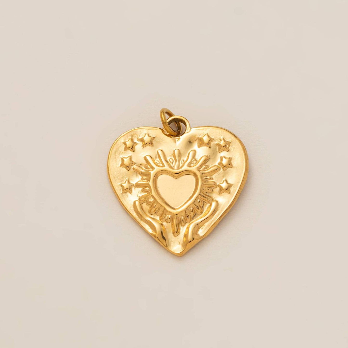 Vintage Luxury Heart Geometric Stainless Steel Plated Drip Oil Charm Bar