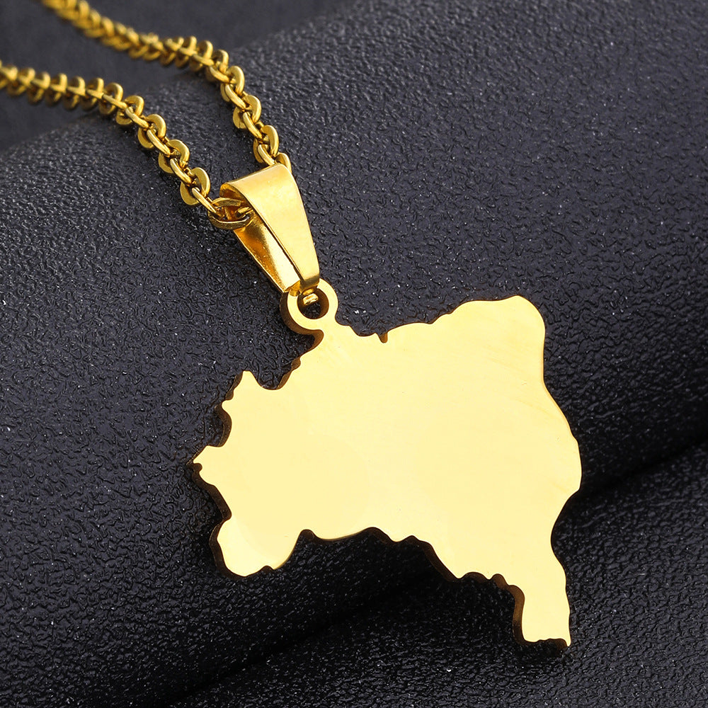 Collana con Ciondolo Geometrico Minimalista in Acciaio Inossidabile con Finitura Smaltata, Unisex
