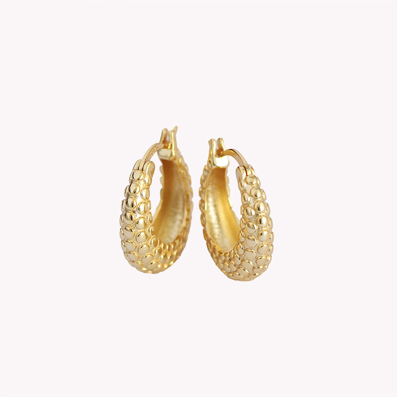 Minimalist Geometric U-Shaped S925 Sterling Silver Earrings with Plated Finish