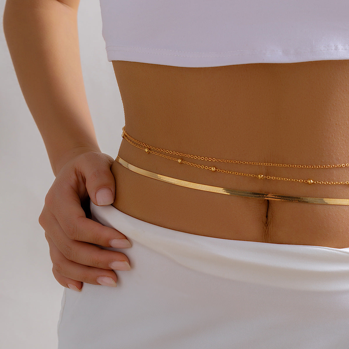 Minimalist Hip Hop Niche Instagram Style Snake Chain Alloy Waist Chain Body Chain
