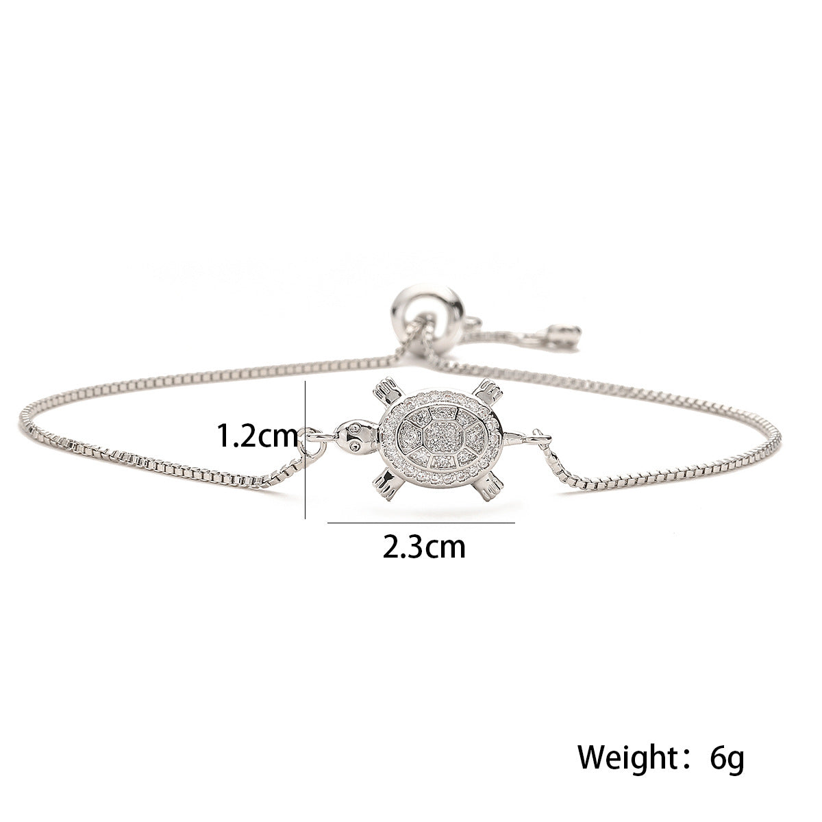 Minimalist 18K Gold Plated Brass Cubic Zirconia Animal Turtle Bracelet for Women