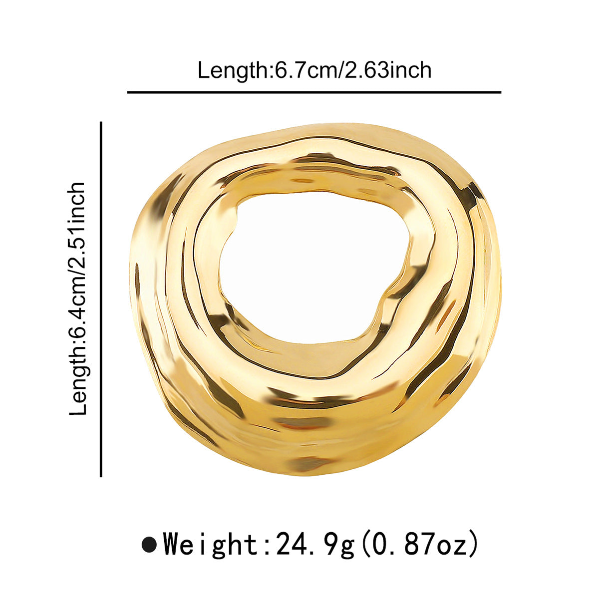 Spilla rotonda geometrica stile vintage in acciaio inossidabile con finitura placcata per abbigliamento da lavoro femminile
