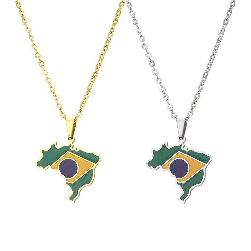 Collana con Ciondolo Geometrico Minimalista in Acciaio Inossidabile con Finitura Smaltata, Unisex