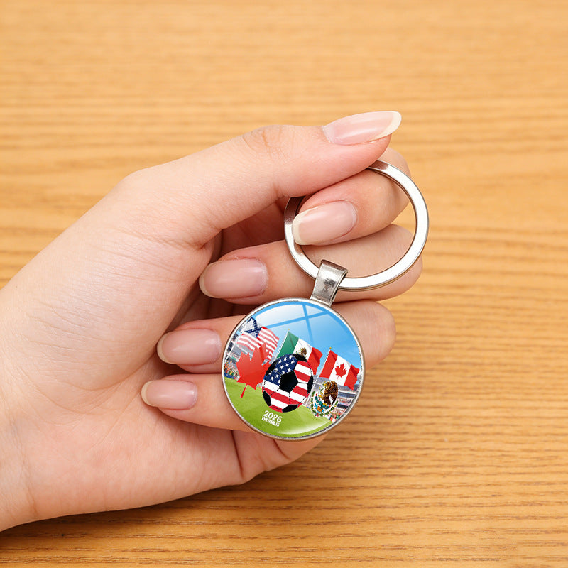 Portachiavi commemorativo in lega di zinco Coppa del Mondo 2026 Regalo creativo