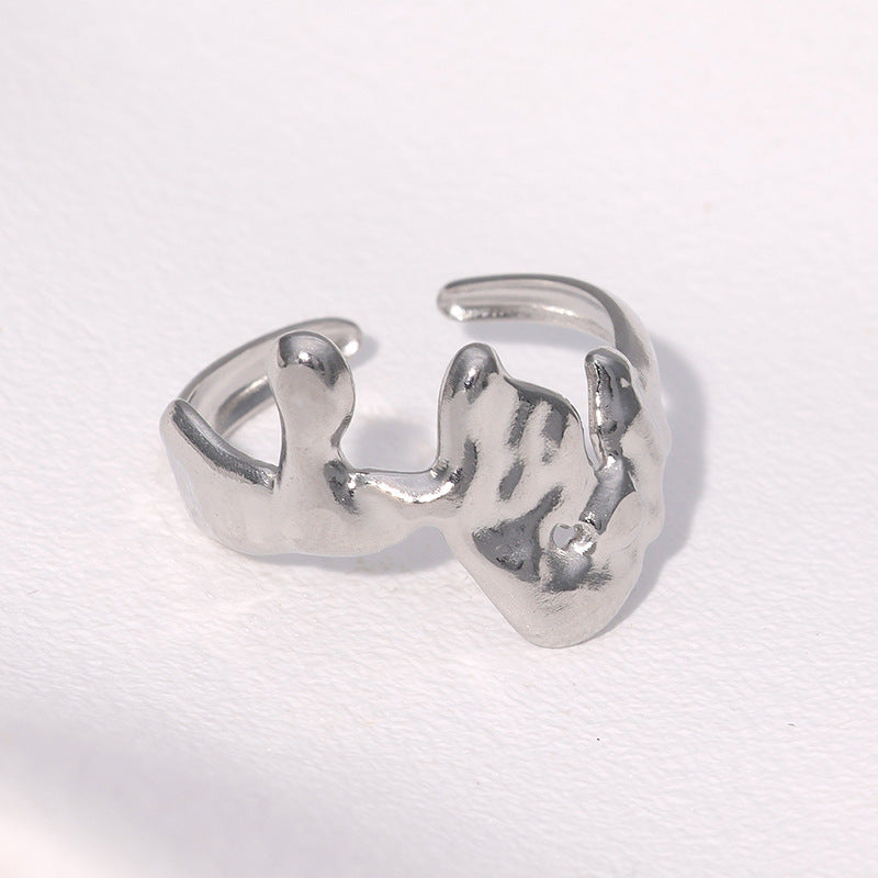 Anello Aperto Geometrico Minimalista Gioielli da Donna in Acciaio Inossidabile Placcato Oro 18K