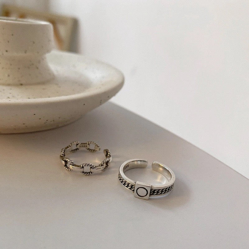 Minimalist Geometric Round Plated Alloy Ring Set for Women