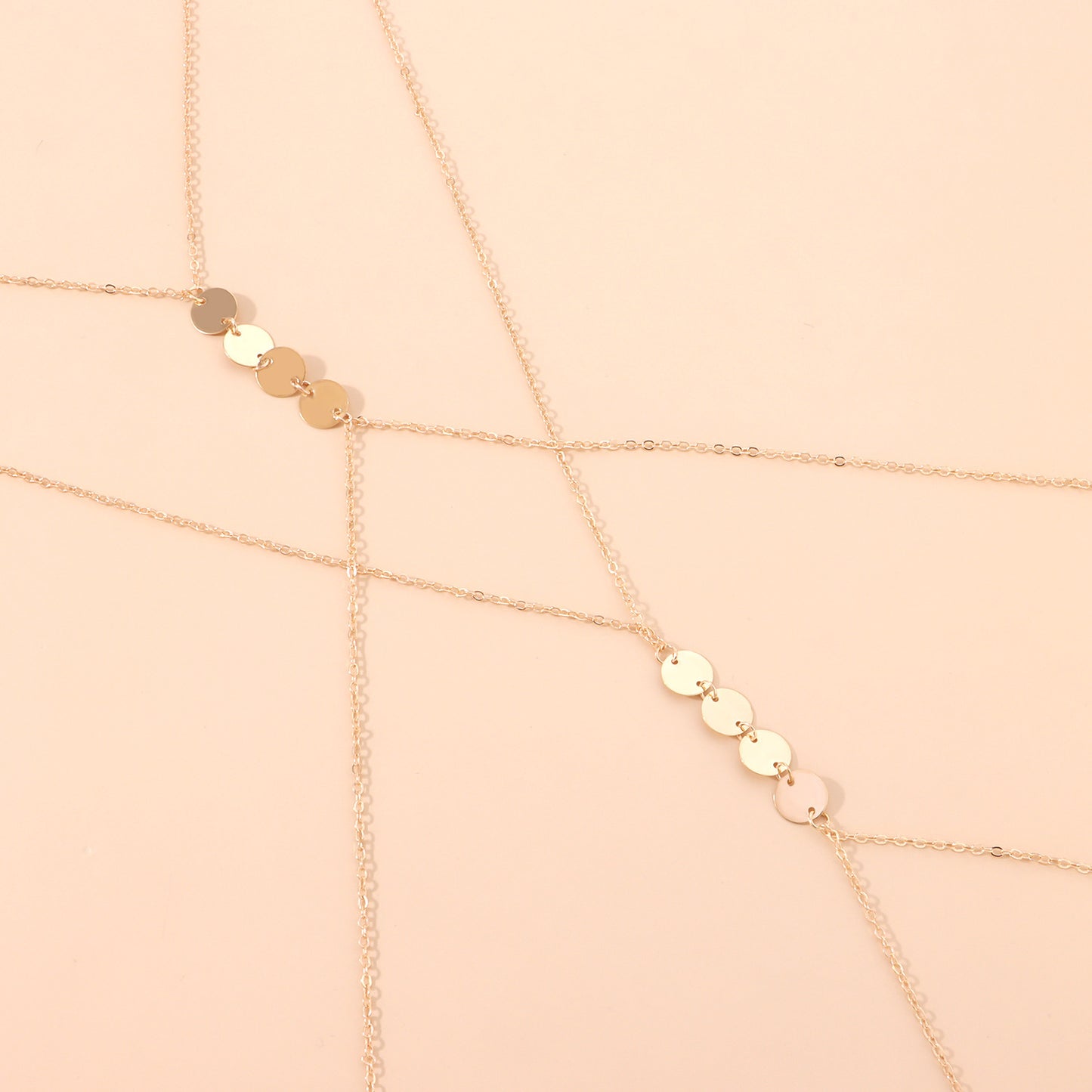 Minimalist Geometric Alloy Pendant Body Chain for Women