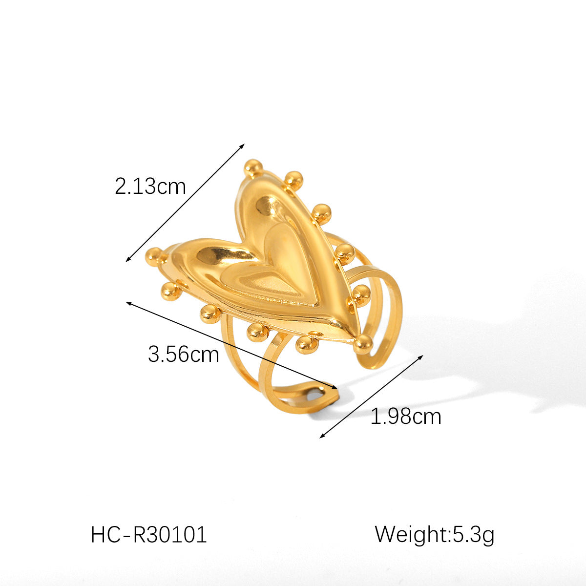 Anello aperto geometrico da donna stile Instagram in acciaio inossidabile con intarsio in perla e conchiglia e finitura placcata