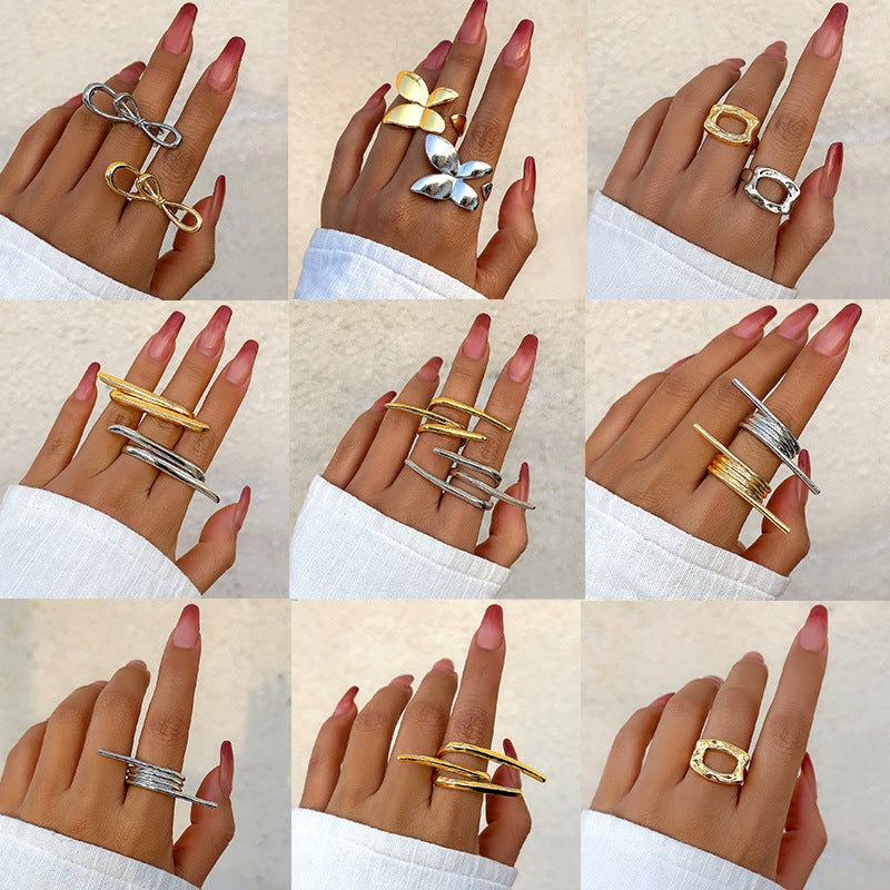 Minimalist Alloy Plated Butterfly Ring for Women