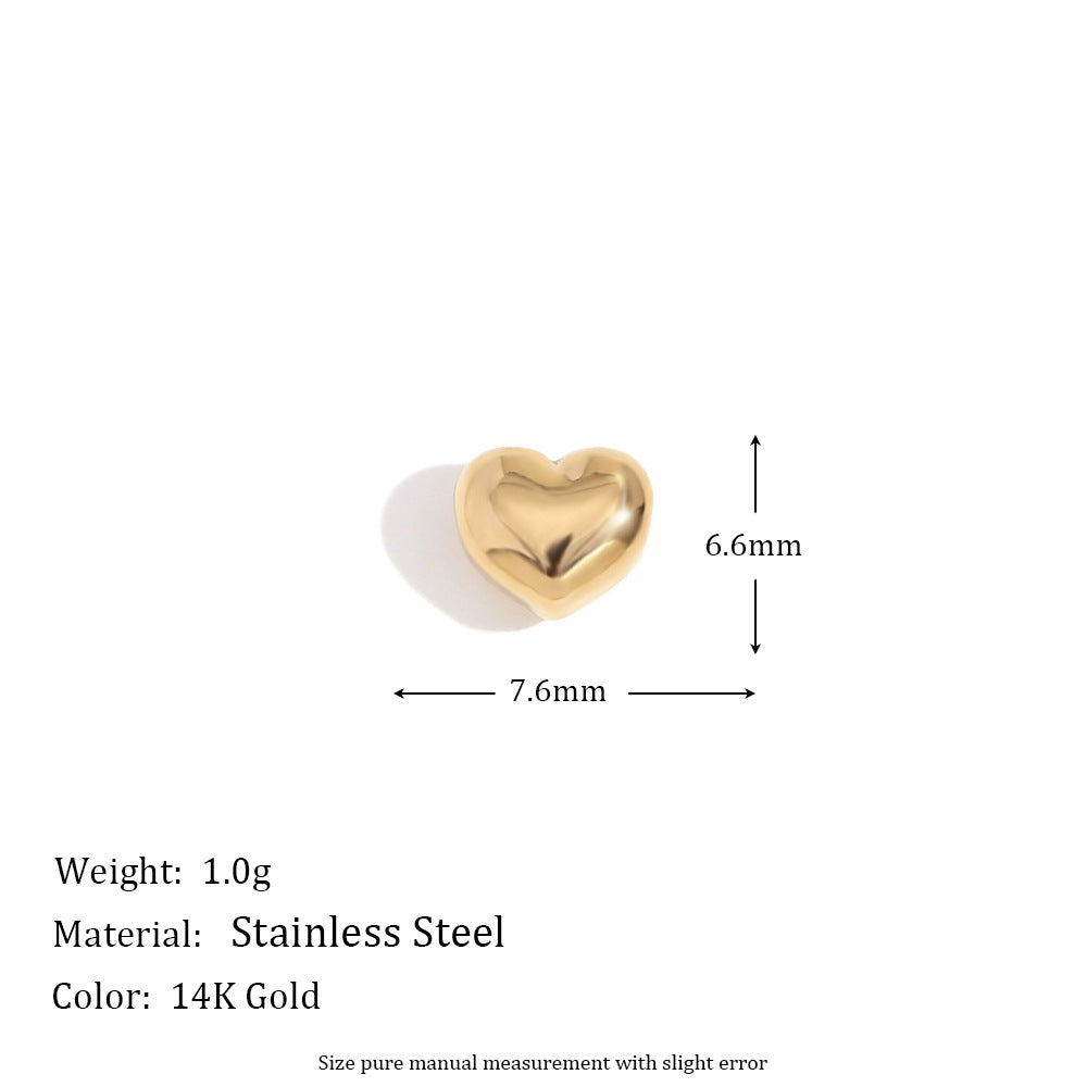 Minimalist Geometric Pendant with 14K Gold Plated Stainless Steel Round Heart Shape and Greek Key Pattern for DIY Jewelry Making
