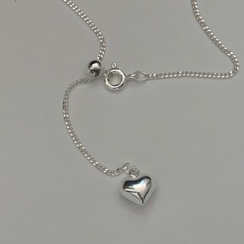 Minimalist Heart-Shaped 925 Sterling Silver Necklace with Plated Finish, Dainty Cross Chain for Women