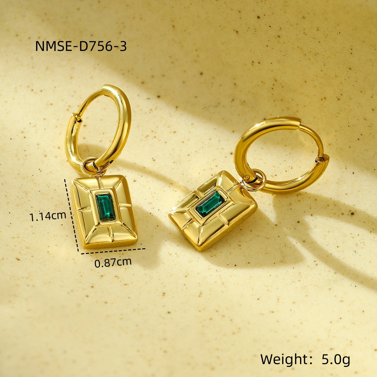 Minimalist Square Zirconia Titanium Steel Stud Earrings for Women with Plating Finish