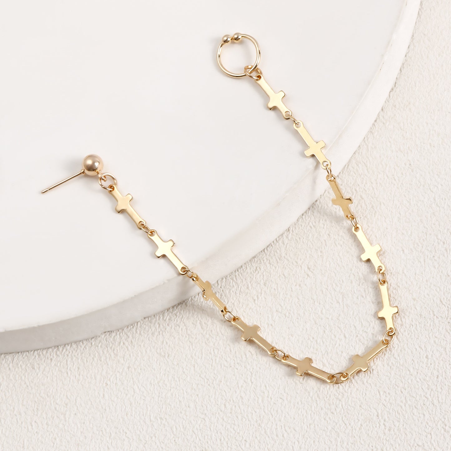 Ethnic Geometric Cross Plated Alloy Nose Ring for Unisex