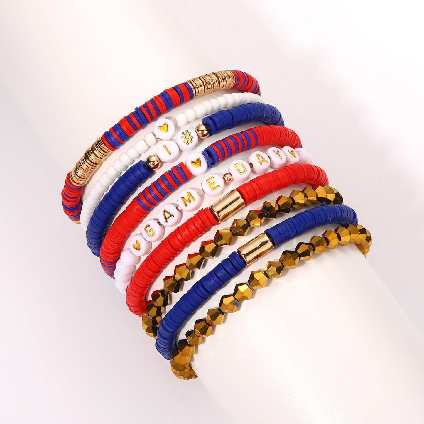 Bohemian Sporty Letter Resin Beaded Stretch Bracelet Unisex