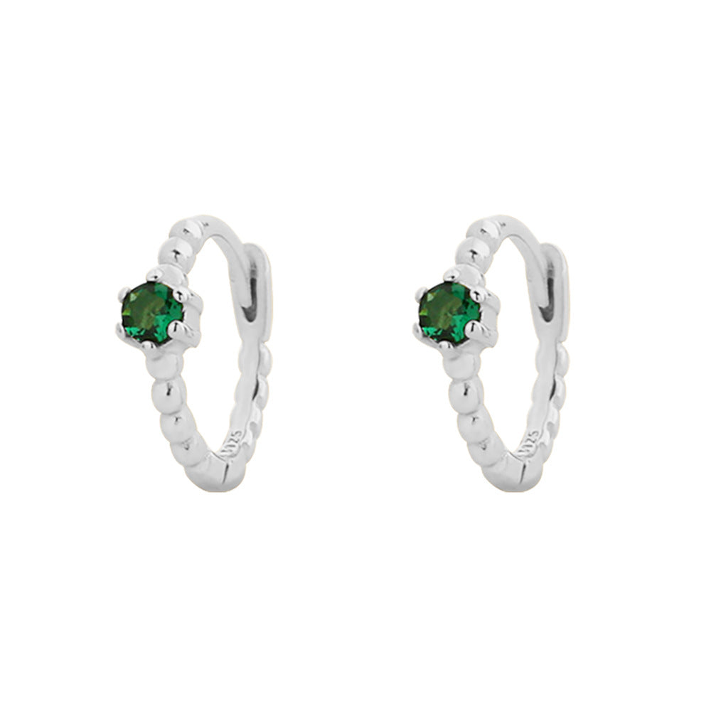 Elegantes Pendientes de Plata de Ley 925 con Forma de Trébol, Esmalte Verde Esmeralda y Detalles de Pedrería para Mujer