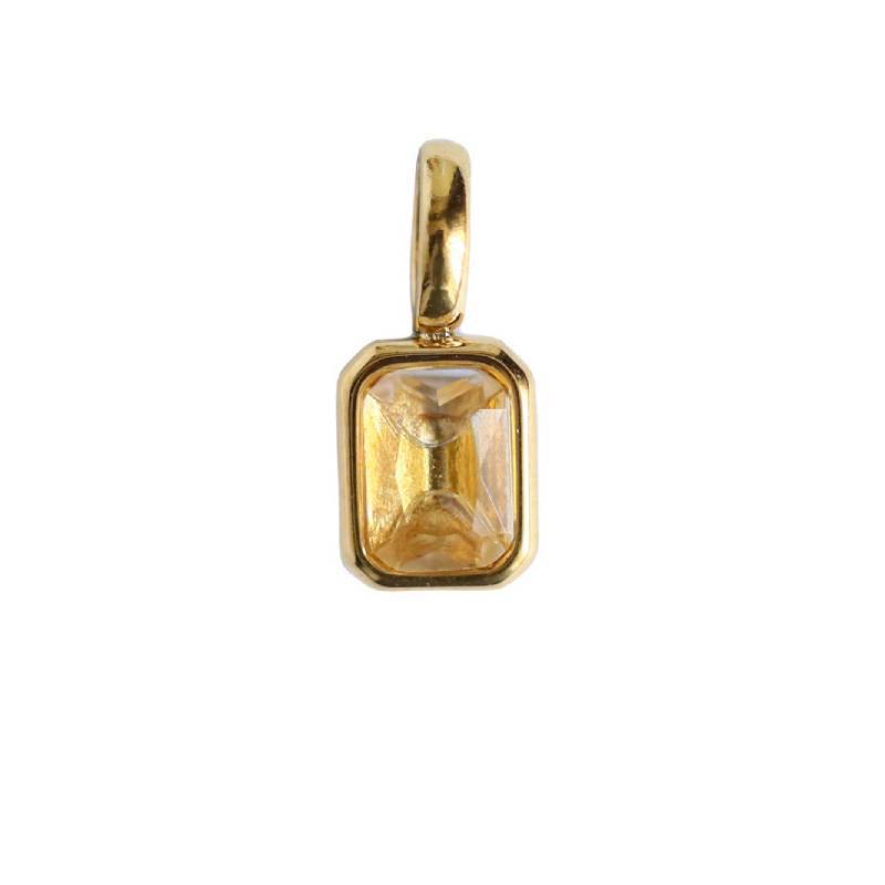 Minimalist Square Geometric Stainless Steel PVD Gold Plated Charm Bar Necklace for Unisex
