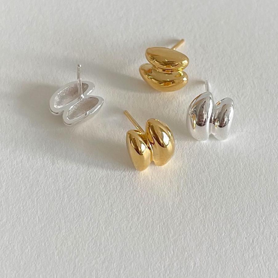 Orecchini Pendenti Geometrici Minimalisti da Donna in Argento Sterling 925 con Intarsio di Perle e Dettagli in Conchiglia