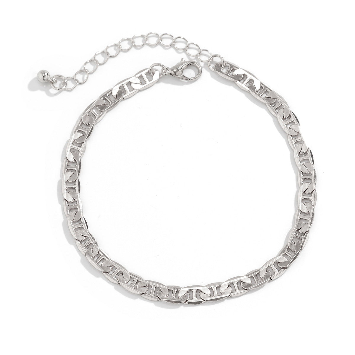 Minimalist Heart-Shaped Rhinestone Anklet for Women with Snake Chain in Metal