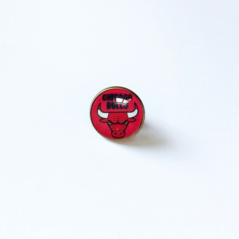 Pin de solapa metálico de equipos de baloncesto retro de la NBA - Insignia con gema vintage - Broche de Kobe Curry - Regalo para fans - Unisex