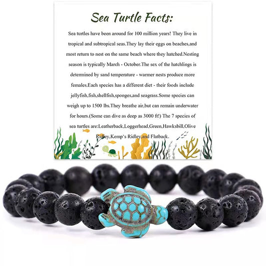 Minimalist Turquoise Turtle Animal Bracelet Unisex