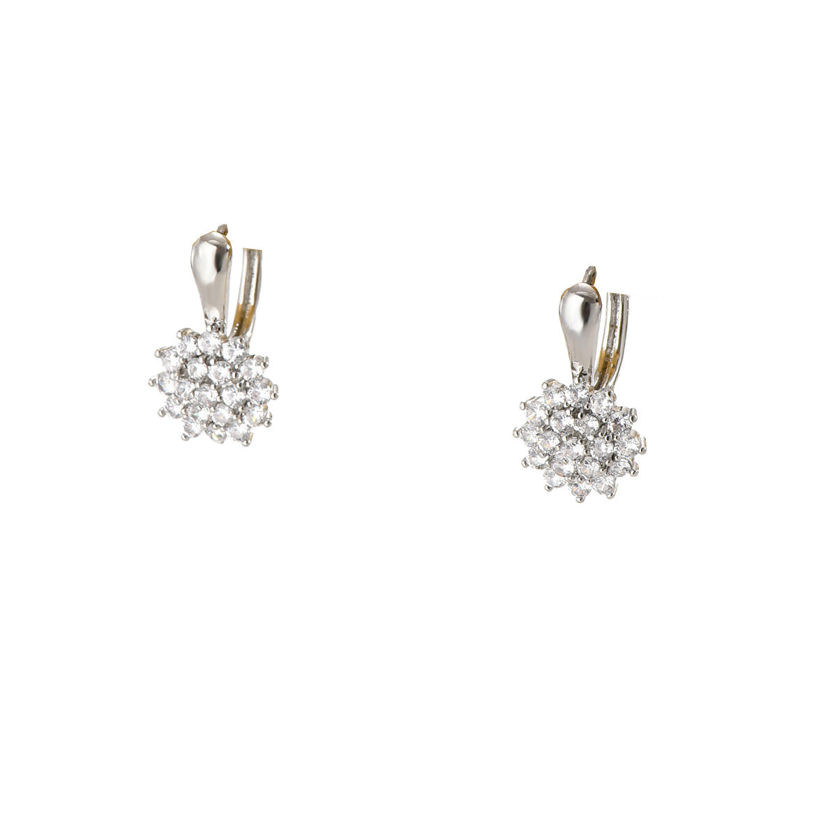 Pendientes de Cobre con Circones Incrustados en Forma de Copo de Nieve, Estilo de Lujo, para Mujer, con Patrón Geométrico de Estrella y Cristal de Hielo