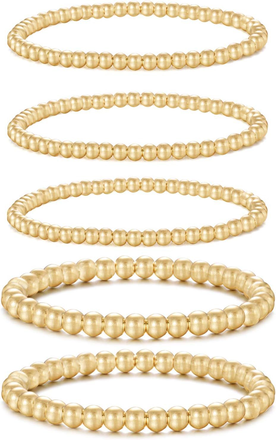 Bohemian Minimalist Geometric Plated Alloy Cuban Link Chain Pearl Bracelet Set for Women