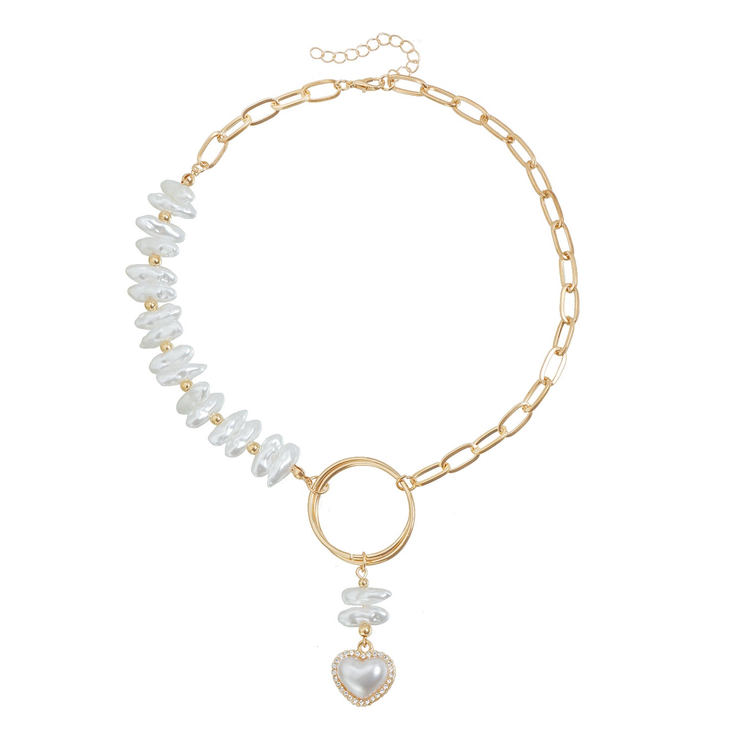 Vintage Geometric Heart Alloy Plated Pendant Necklace for Women