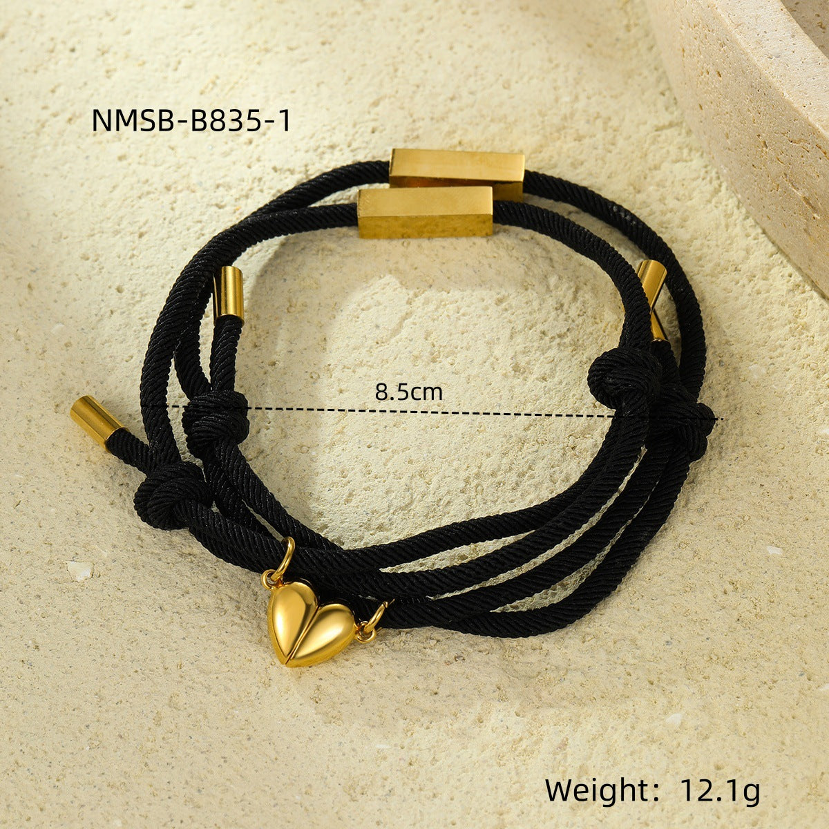 Pulsera de acero de titanio con forma de corazón magnético con opción de grabado para parejas, accesorio de moda unisex