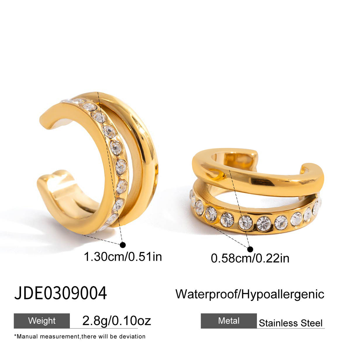 Elegantes Pendientes Geométricos de Acero Inoxidable con Acabado Chapado en Circonita Cúbica Verde para Mujer