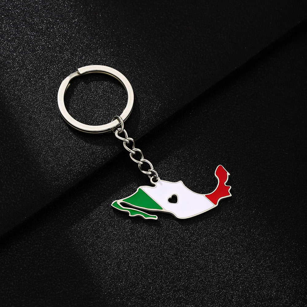 Llavero Vintage Mexicano de Esmalte, Colgante, Accesorio de Acero de Titanio para Hombres y Mujeres