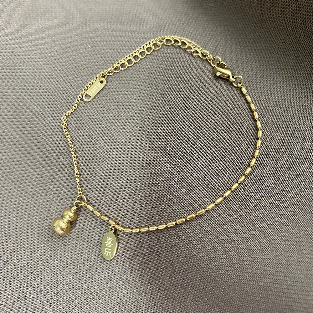 Vintage 18K Gold Plated Asymmetrical Gourd Leaf Floral Bracelet