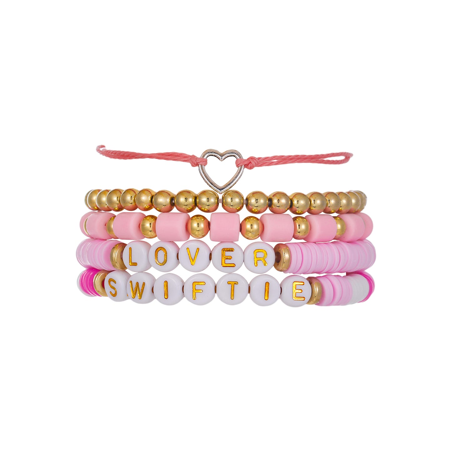Bohemian Handmade Geometric Letter Polymer Clay Brass Acrylic Bracelet