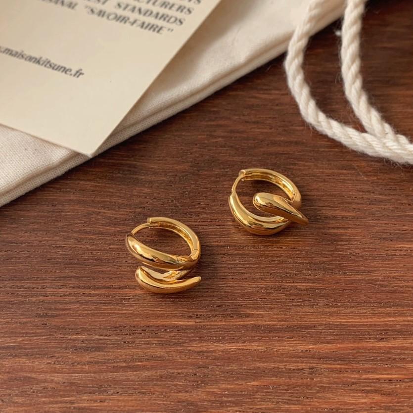 Orecchini a Perno Minimalisti in Argento con Motivo a Fulmine in Argento Sterling 925, Finitura Galvanizzata