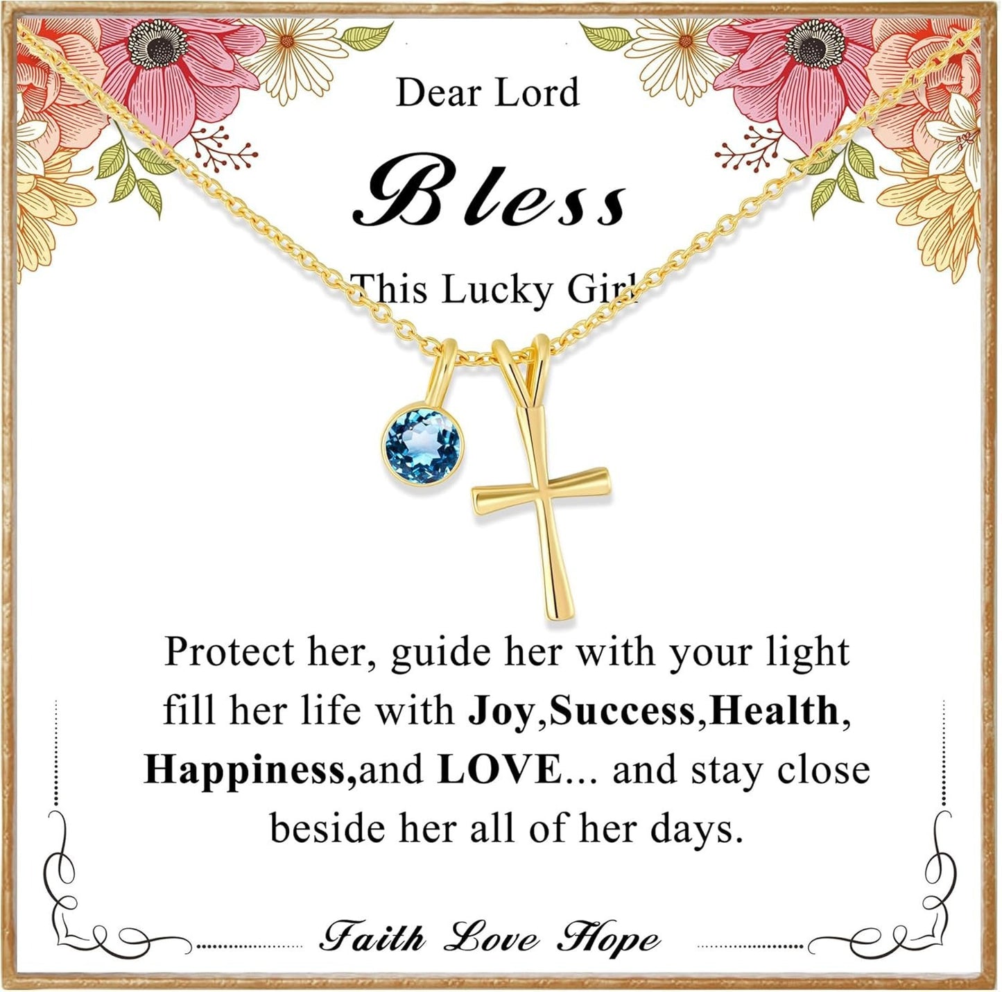 Sweet Geometric Cross Stainless Steel Pendant Brass Plated Necklace for Women