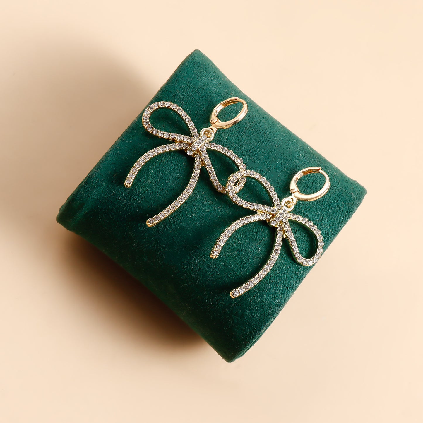 Minimalist French-Style Geometric Bow Knot Earrings for Women with Electroplated Metal Finish