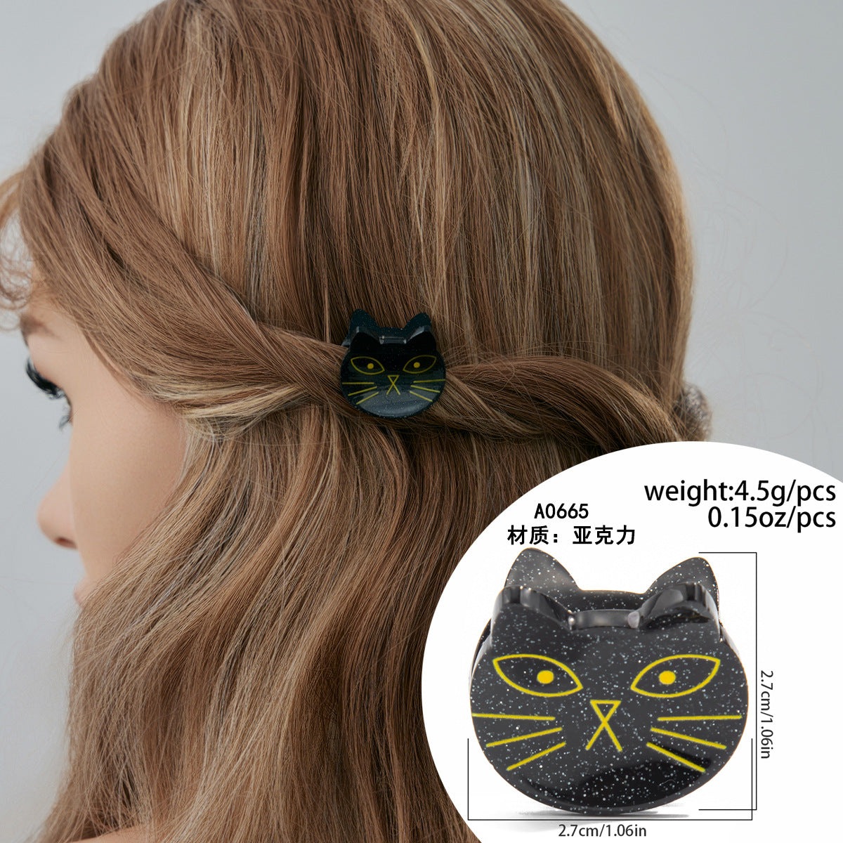 Fermaglio Gotico di Halloween con Fantasma e Ragnatela, Fermaglio in Acrilico per Capelli da Donna, Accessorio Festivo in Stile Punk-Chic
