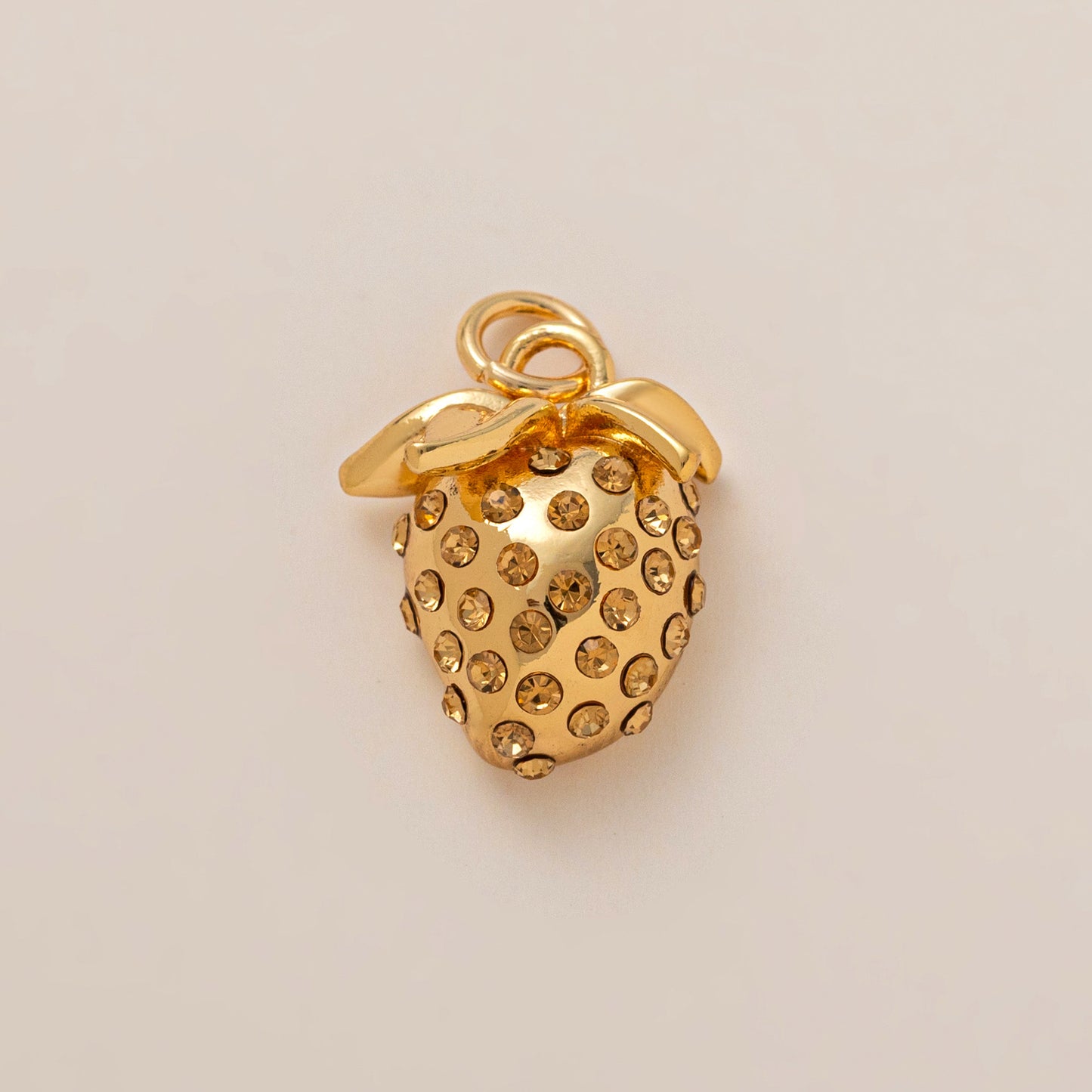 Vintage 18K Gold Plated Brass Heart Moon Charm Bar