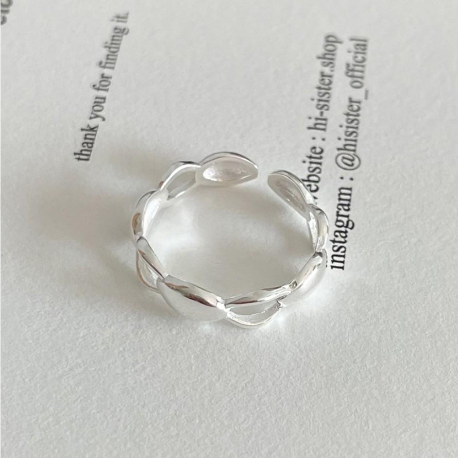 925 Sterling Silver Geometric Oval Plated Ring for Women
