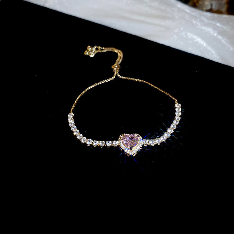 Luxury Elegant Geometric Alloy Plated Bracelet with Cubic Zirconia for Women